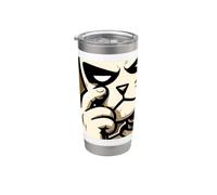 Gatto con maschera e volto spettrale, stile horror Bicchiere termico in acciaio inox doppia parete