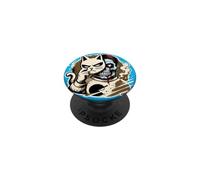 Gatto con maschera e volto spettrale, stile horror PopSockets PopGrip Adesivo