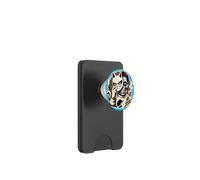 Gatto con maschera e volto spettrale, stile horror PopSockets PopWallet per MagSafe