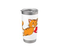 Gatto con mezzo cuore Partnerlook Bicchiere termico in acciaio inox doppia parete