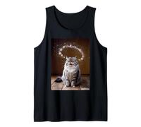 Gatto con pensieri cosmici Divertente Surreale Strano Canotta