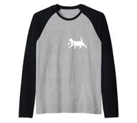 Gatto con Topo Street Art Graffiti Style Maglia con Maniche Raglan