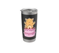 Gatto con torta di compleanno Bicchiere termico in acciaio inox doppia parete