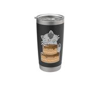 Gatto con torta di compleanno Bicchiere termico in acciaio inox doppia parete