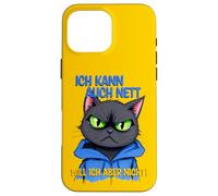 Gatto con una pressione oculare scontrosa - ich kann auch nett 1 Custodia per iPhone 16 Pro Max