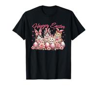 Gatto coniglietto bambini donne Happy Easter Kitty Rabbit Maglietta
