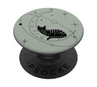 Gatto cosmico addormentato sulla galassia di PopSockets PopGrip Adesivo