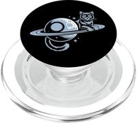 Gatto cosmico sugli anelli di Saturno - Spazio carino PopSockets PopGrip per MagSafe