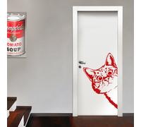 GATTO CURIOSO - Adesivo murale wall sticker in vinile 55x90 cm