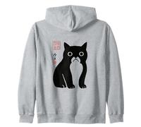 Gatto dall'aspetto scontroso, arte giapponese, divertente maglietta meme gatto zen Felpa con Cappuccio