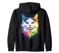 Gatto D'Angora Gatto Angora Bianco Gatti d'Angora Dolci Felpa con Cappuccio