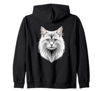 Gatto D'Angora Gatto Angora Bianco Gatti d'Angora Dolci Felpa con Cappuccio