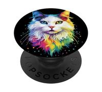 Gatto D'Angora Gatto Angora Bianco Gatti d'Angora Dolci PopSockets PopGrip Adesivo