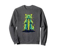 Gatto d'attacco nel 321 feroce felino Invade la Città Felpa, Unisex per Adulti, Grigio Scuro, M