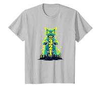 Gatto d'attacco nel 321 feroce felino Invade la Città Maglietta, Bambini, Argento, 2 Anni