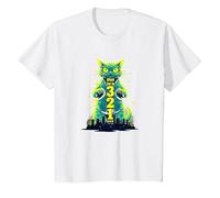 Gatto d'attacco nel 321 feroce felino Invade la Città Maglietta, Bambini, Bianco, 3 Anni