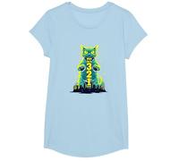 Gatto d'attacco nel 321 feroce felino Invade la Città Maglietta, Ragazze, Celeste, S