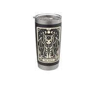 Gatto Death Tarocchi Occulto Gotico Occulto Card Art Bat Wing Donne Ragazze Bicchiere termico in acciaio inox doppia parete