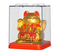 Gatto decorativo a energia solare, simbolo di buona fortuna per la casa o l'ufficio (C)