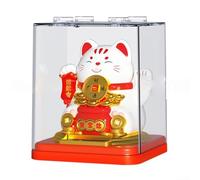 Gatto decorativo a energia solare, simbolo di buona fortuna per la casa o l'ufficio (D)