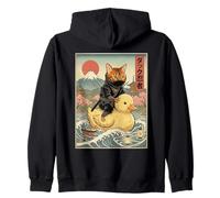 Gatto del Bengala Ninja Giappone Vintage Giapponese Ukiyo-e Art Felpa con Cappuccio