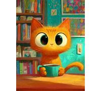Gatto del Caffè Puzzle 30 Pezzi per Adulti e Ragazzi, Puzzles Classico, Puzzle Adulti 30 pezzi Libreria, Decorazione Casa, Idea Regalo Creativa e Divertente, Intrattenimento Antistress 25x20cm