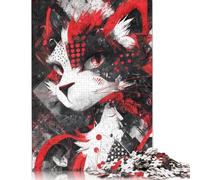 Gatto del caos Puzzle in Legno Adulto 300 Pezzi Decorazione Interna Unica Gioco EduGattoion Per Gioco Familiare Regalo Per Amore E Amico Stress Relief Toy 300pcs (40x28cm)