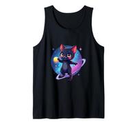 Gatto del Fumetto nello Spazio Illustrazione Design Canotta