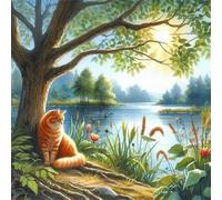 Gatto del laghetto primaverile 300 Pezzi Puzzle, 300 pezzi puzzle Classico per adulti, Fai Da Te Giochi Educativo e Giocattoli Sfida, Intrattenimento Creativo, Puzzle Impossible