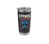 Gatto del paese di Cipro che indossa occhiali da sole e fiori design Bicchiere termico in acciaio inox doppia parete