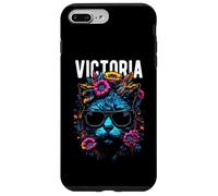 Gatto della città di Victoria che indossa occhiali da sole e fiori design Custodia per iPhone 7 Plus/8 Plus