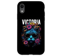 Gatto della città di Victoria che indossa occhiali da sole e fiori design Custodia per iPhone XR
