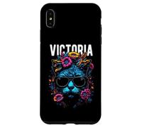 Gatto della città di Victoria che indossa occhiali da sole e fiori design Custodia per iPhone XS Max