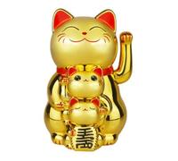 Gatto della fortuna a energia solare, per casa e ufficio, movimento automatico, porta gioia e buona fortuna (oro)