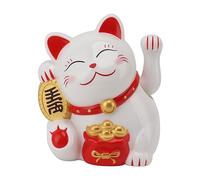 Gatto della Fortuna da 5,5 Pollici, Gatto Fortunato Giapponese Alimentato a Batteria con Braccio Agitante Decorazione Cinese Feng Shui Maneki Neko per Soldi della Fortuna e Buona
