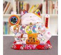 Gatto della Fortuna, Gatto Ky Giapponese, Gatto del Braccio Ondeggiante Buona K Ricchezza Fortuna Gatti Accoglienti Feng Shui Fortune Cat Significato Che Gli Affari Sono in Piena ESP, C, 11 inch