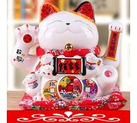 Gatto della Fortuna, Gatto Ky Giapponese, Gatto del Braccio Ondeggiante Buona K Ricchezza Fortuna Gatti Accoglienti Feng Shui Fortune Cat Significato Che Gli Affari Sono in Piena ESP, Q, 11 inch