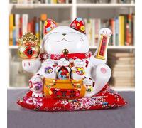 Gatto della Fortuna, Gatto Ky Giapponese, Gatto del Braccio Ondeggiante Buona K Ricchezza Fortuna Gatti Accoglienti Feng Shui Fortune Cat Significato Che Gli Affari Sono in Piena ESP, A, 11 inch