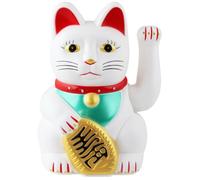 Gatto della fortuna Maneki neko 15 cm bianco