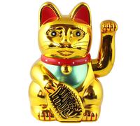 Gatto della fortuna Maneki neko 15 cm oro