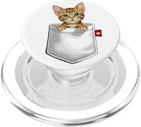 Gatto della savana in tasca che sbircia gattino carino PopSockets PopGrip per MagSafe