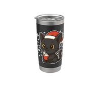 Gatto di Babbo Natale con cacao caldo Bicchiere termico in acciaio inox doppia parete