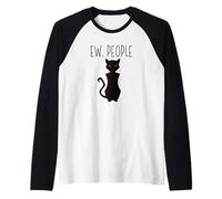 Gatto di Halloween introverso Che Non AMA Le Persone Maglia con Maniche Raglan