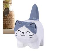 Gatto di legno, statuette di gatto, decorazione per la casa - Miniature simpatiche della statua del gatto | Lavoro di scultura di arte di gattino, decorazione della casa del gatto, figurine di animali