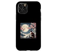 Gatto di montagna giapponese sotto la luna Sakura Cherry Blossom Custodia per iPhone 11 Pro