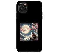 Gatto di montagna giapponese sotto la luna Sakura Cherry Blossom Custodia per iPhone 11 Pro Max