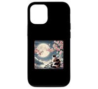 Gatto di montagna giapponese sotto la luna Sakura Cherry Blossom Custodia per iPhone 12/12 Pro