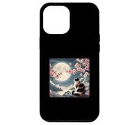 Gatto di montagna giapponese sotto la luna Sakura Cherry Blossom Custodia per iPhone 12 Pro Max