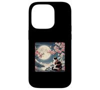 Gatto di montagna giapponese sotto la luna Sakura Cherry Blossom Custodia per iPhone 14 Pro