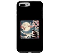 Gatto di montagna giapponese sotto la luna Sakura Cherry Blossom Custodia per iPhone 7 Plus/8 Plus
